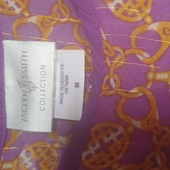 LAST CHANCE * Jaclyn Smith Sheer Top Medium gold and purple - Picture 2 of 7